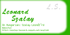leonard szalay business card
